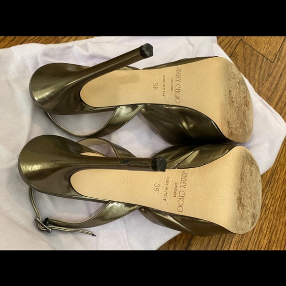 Jimmy Choo silver metallic platform slingback - Picture 3 of 4